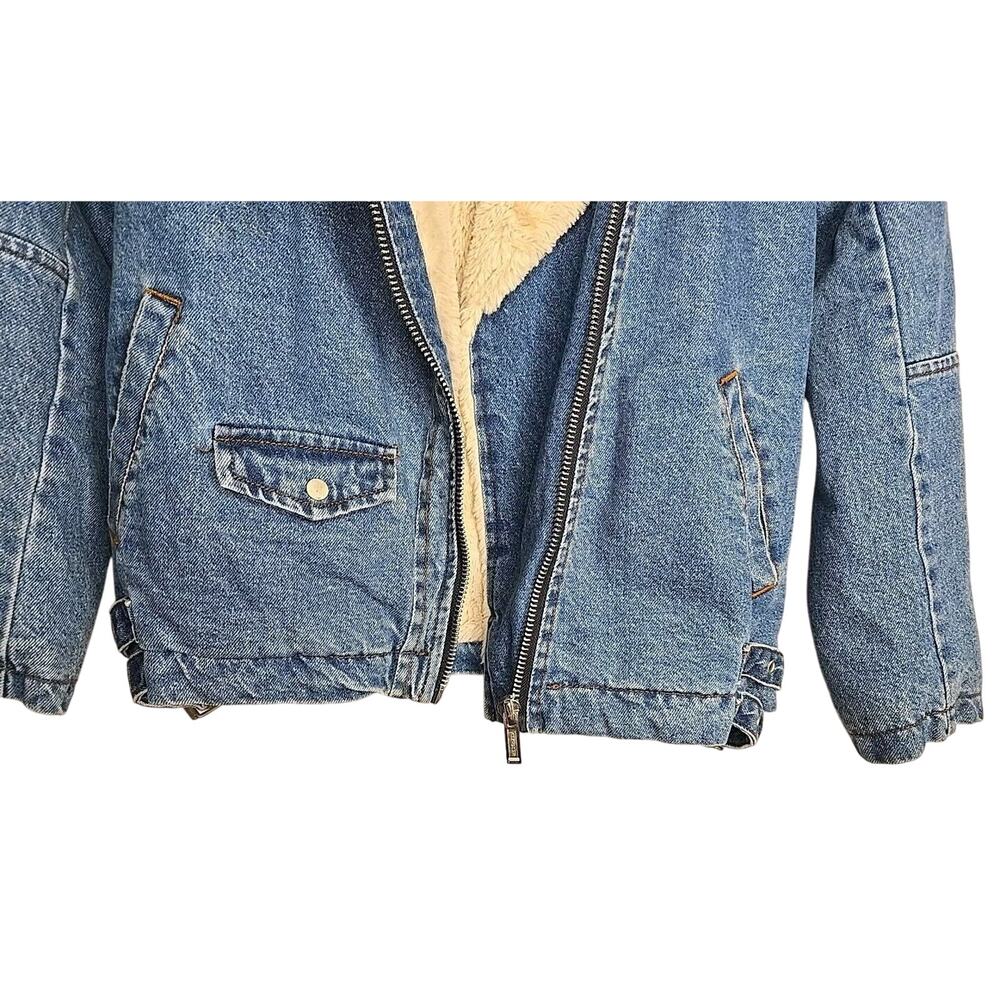 Reserved YFL Denim And Faux Fur Lined Jacket Eur 34 UK 6 US Small great Cond. - Picture 7 of 8